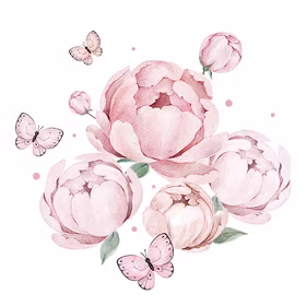 Floral Butterfly hvit