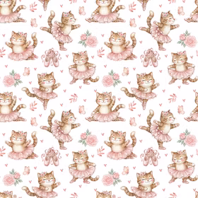 Ballerina katt i blomstereng stor jersey