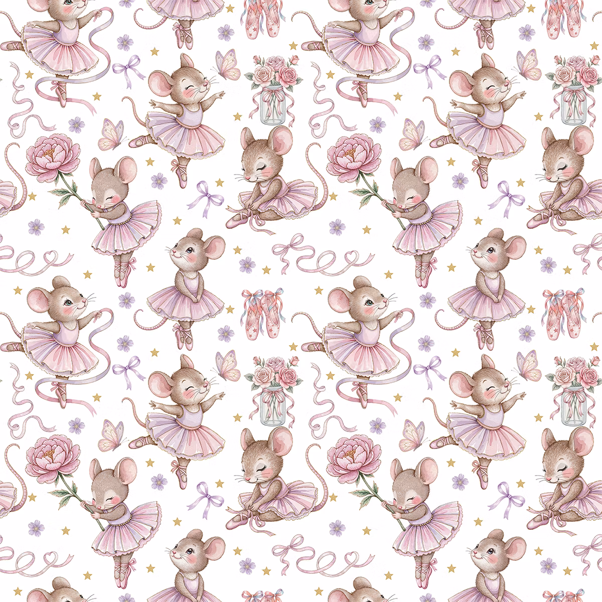 Ballerina mus rosa jersey