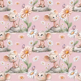 Mus i blomstereng jersey