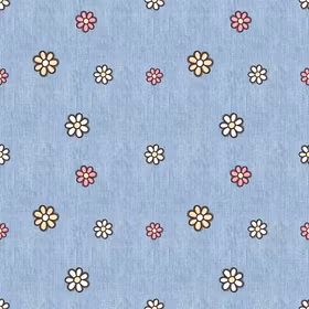 Blomster denim French terry