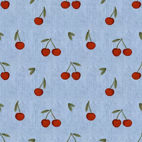 Kirsebær denim French terry