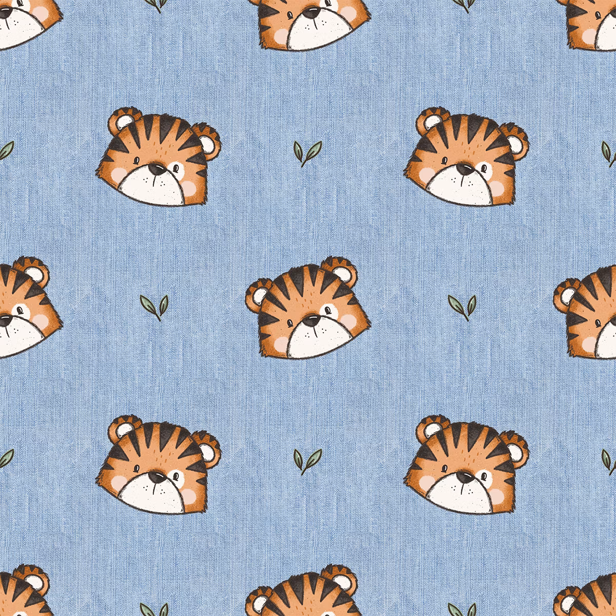 Tiger denim French terry