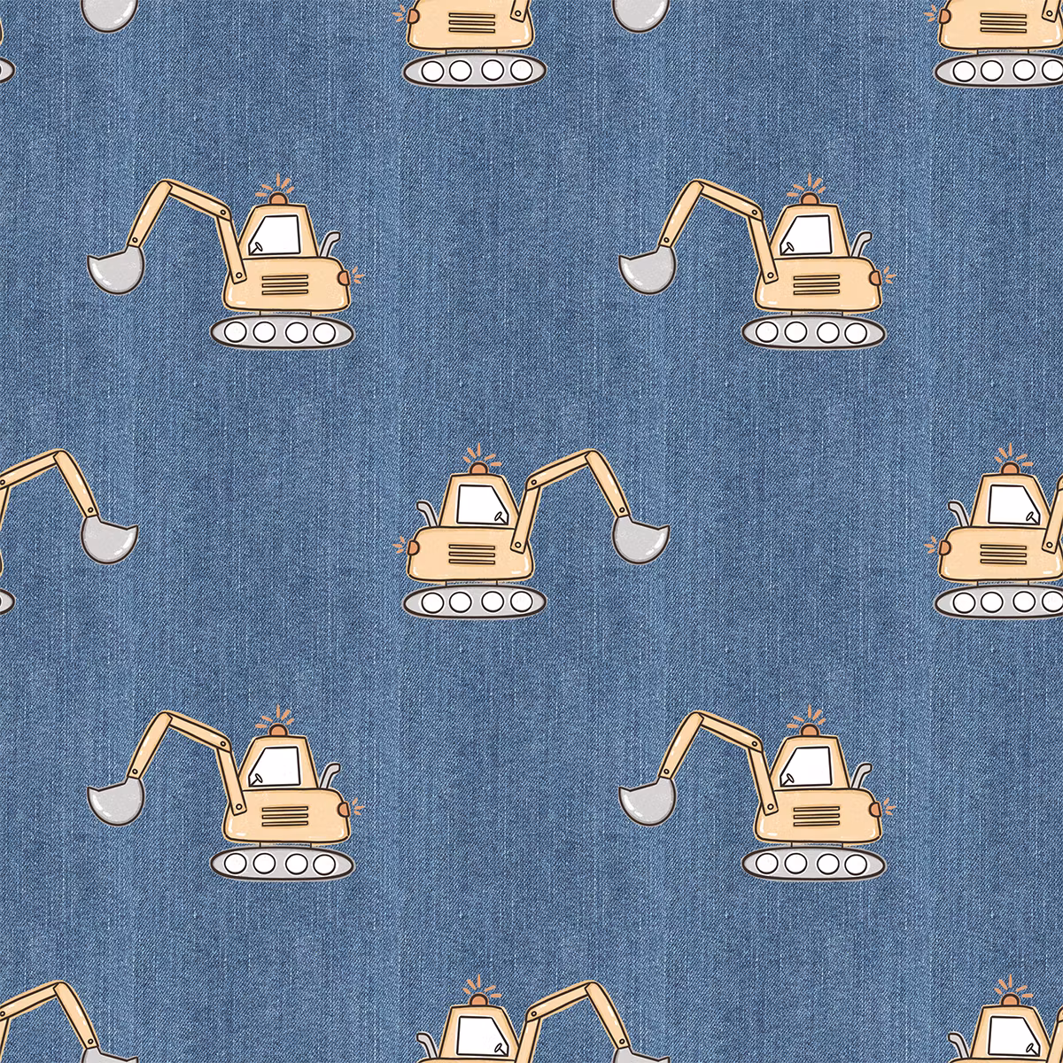 Gravemaskin gul denim French terry