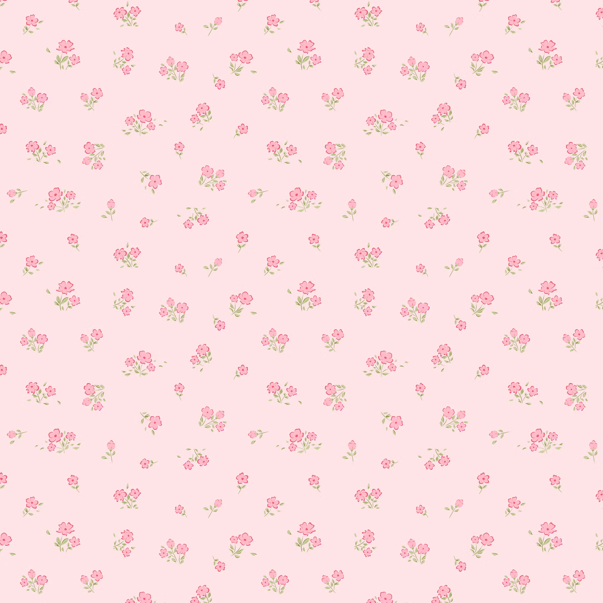 Floral Andrine rosa Bomulls Poplin