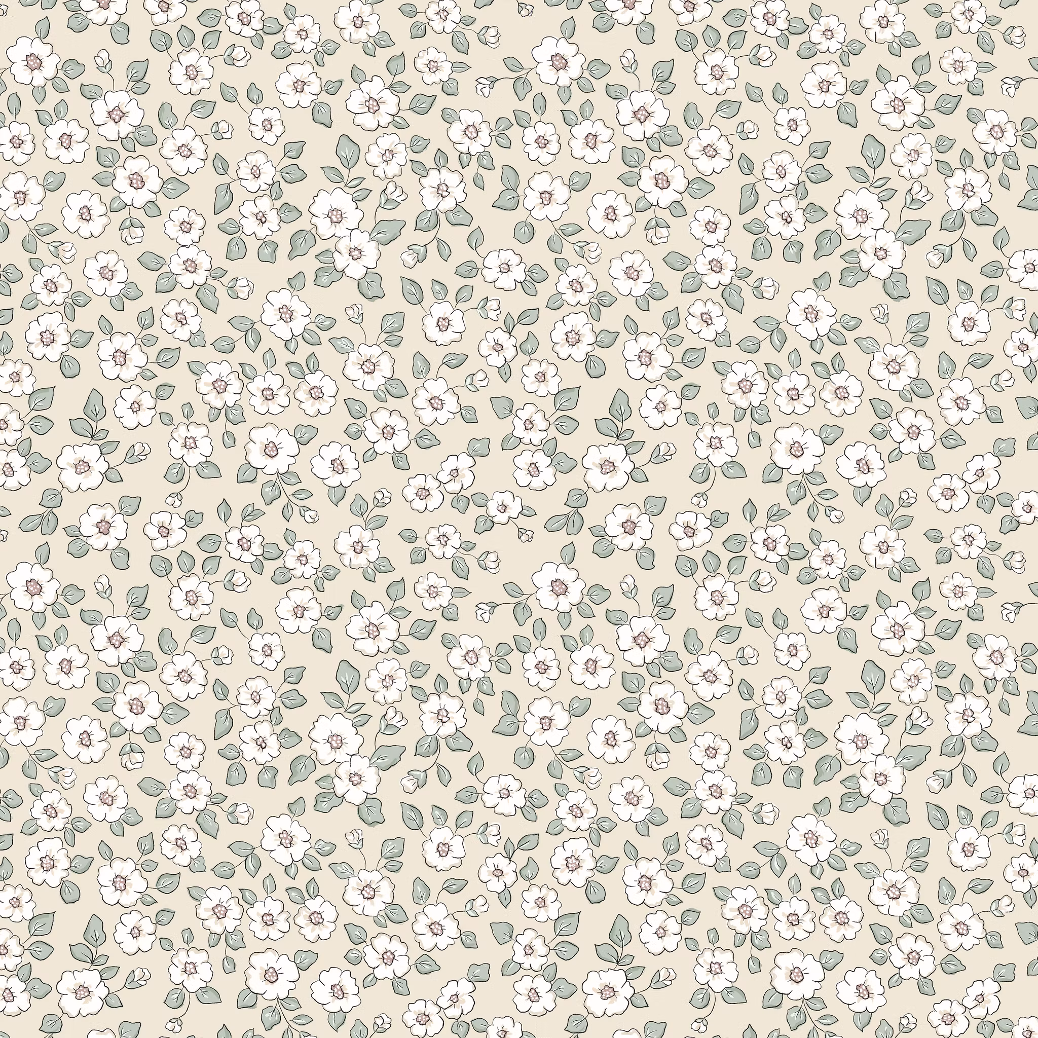 Floral Linnea Bomulls Poplin