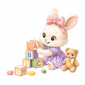 Baby kanin leker lilla 2