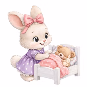 Baby kanin leker lilla 3
