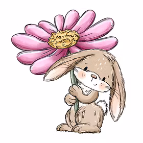 Blomsterkanin rosa 1