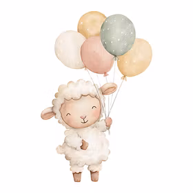 Sheeps with balloons