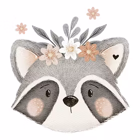 Skogsdyr med blomster 4