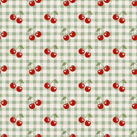Cherries on Green Gingham jersey