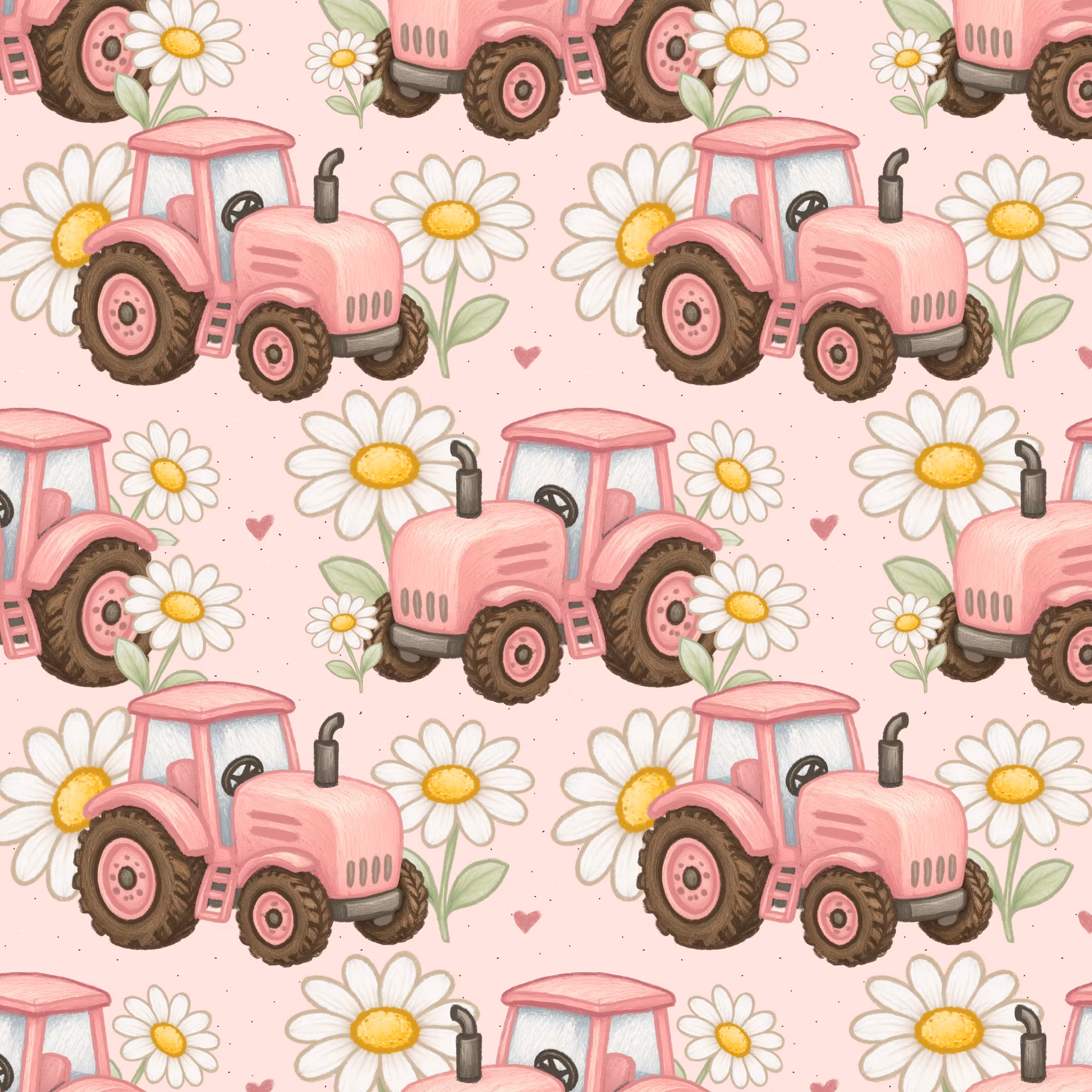 Traktor floral rosa jersey