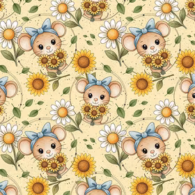 Mus i blomstereng solsikke eng jersey