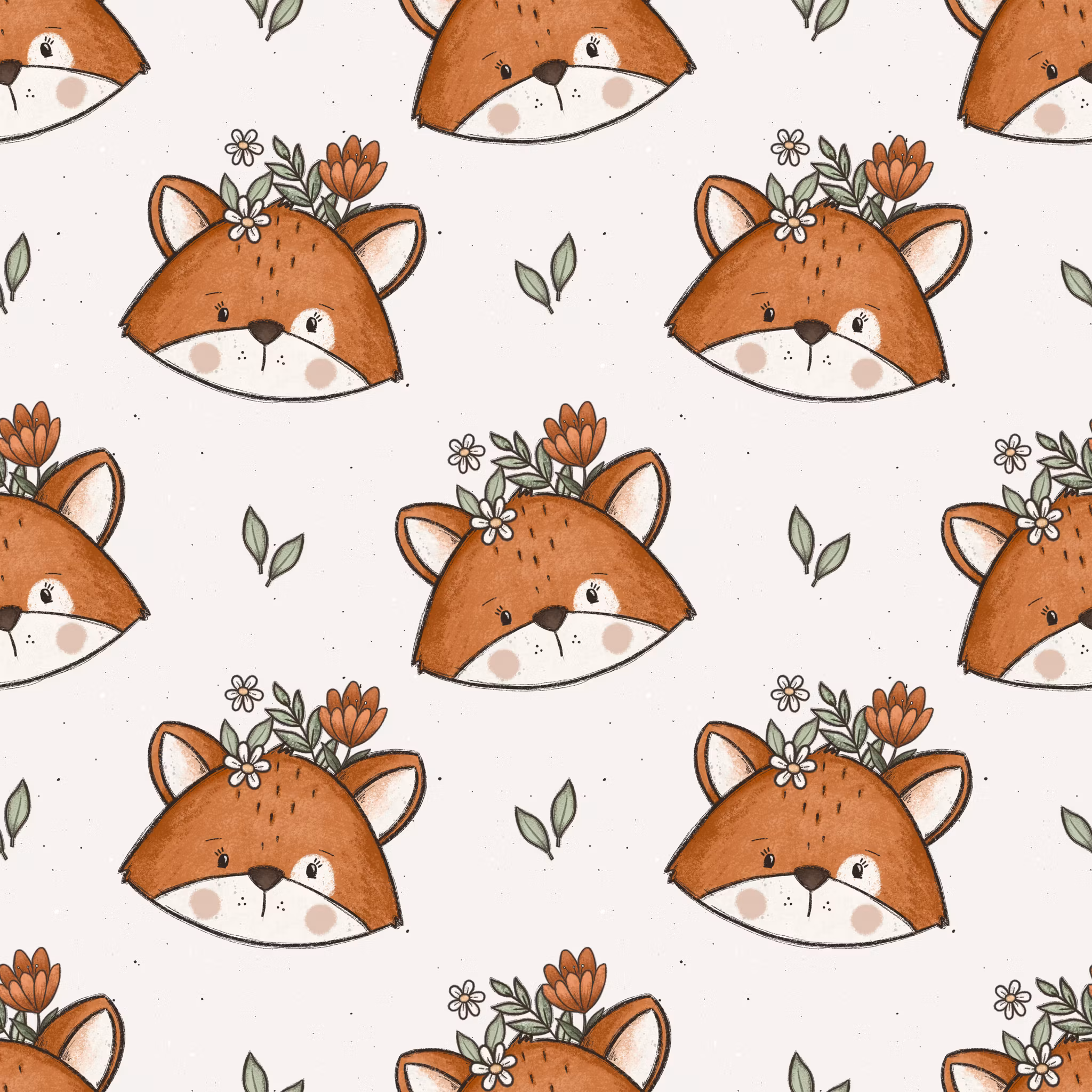 Flowery fox jersey