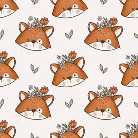 Flowery fox jersey