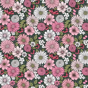 Floral Retro rosa jersey