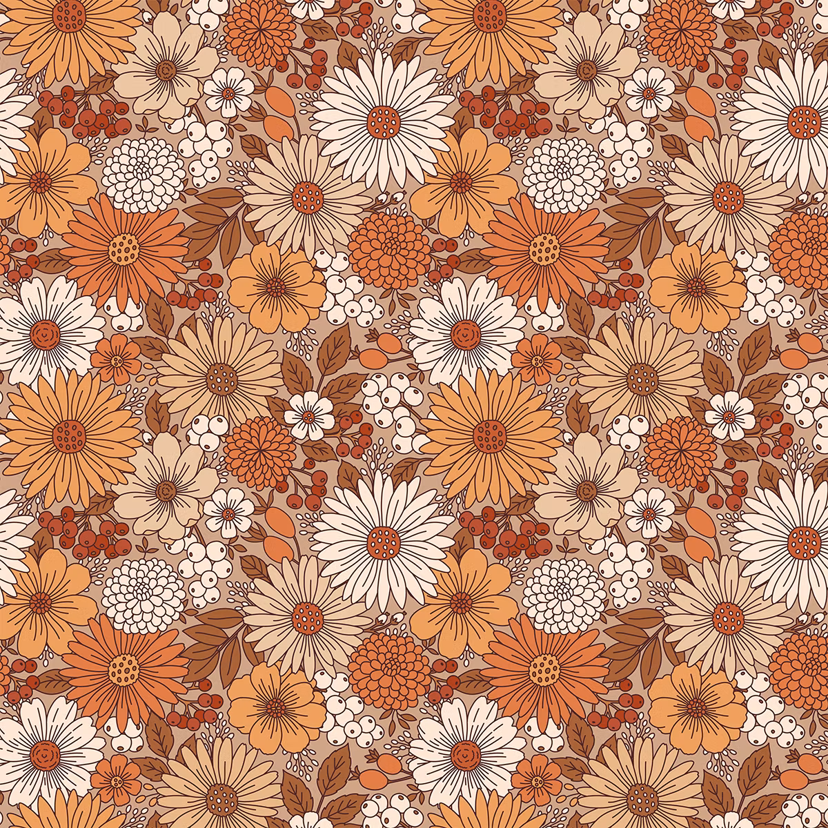 Floral Retro brun jersey