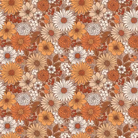 Floral Retro brun jersey