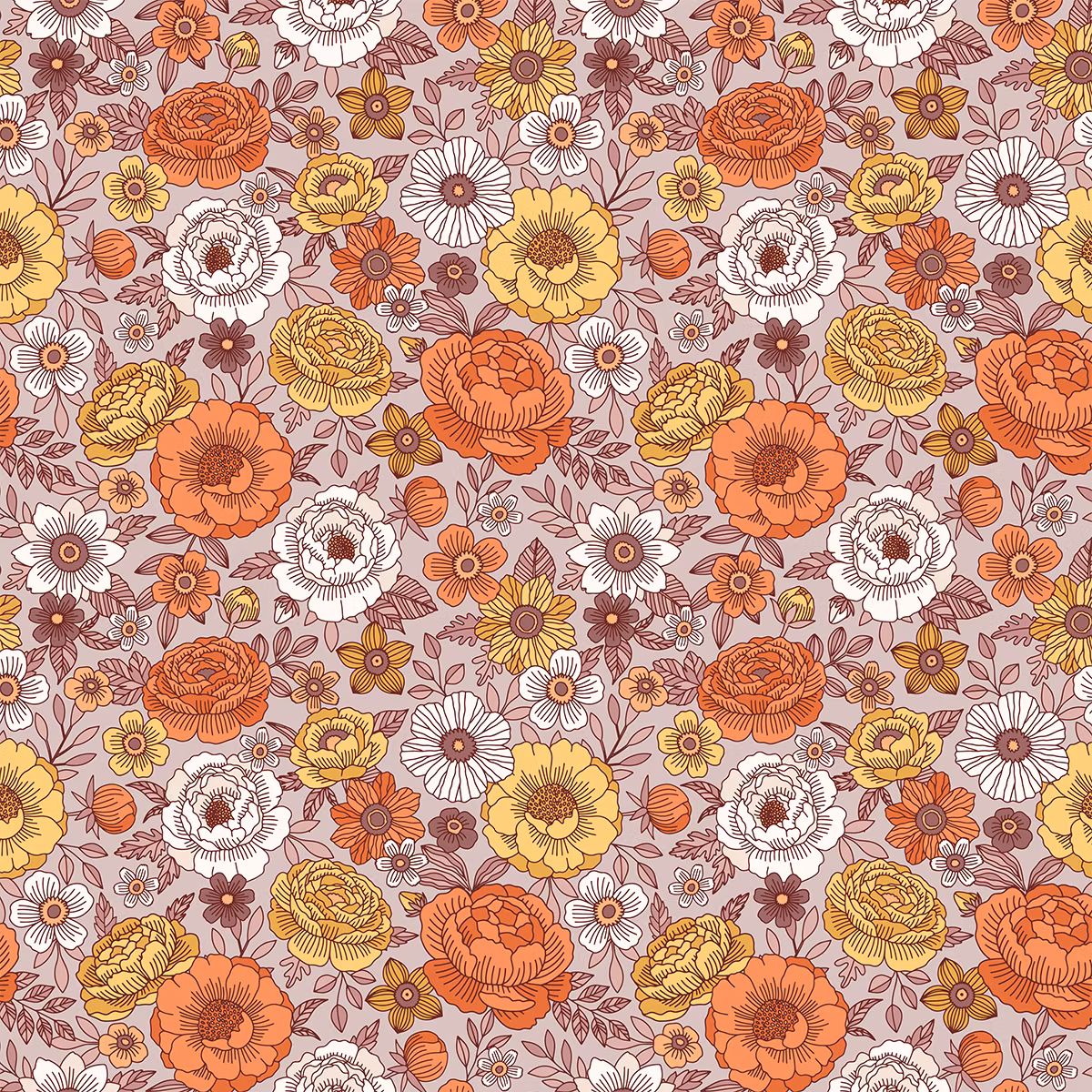 Floral Retro oker jersey