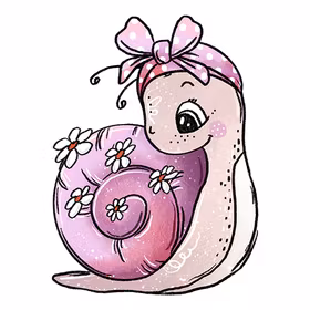 Søt snegl rosa 1