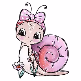 Søt snegl rosa 2