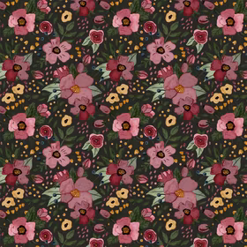 Floral Dark mauve jersey