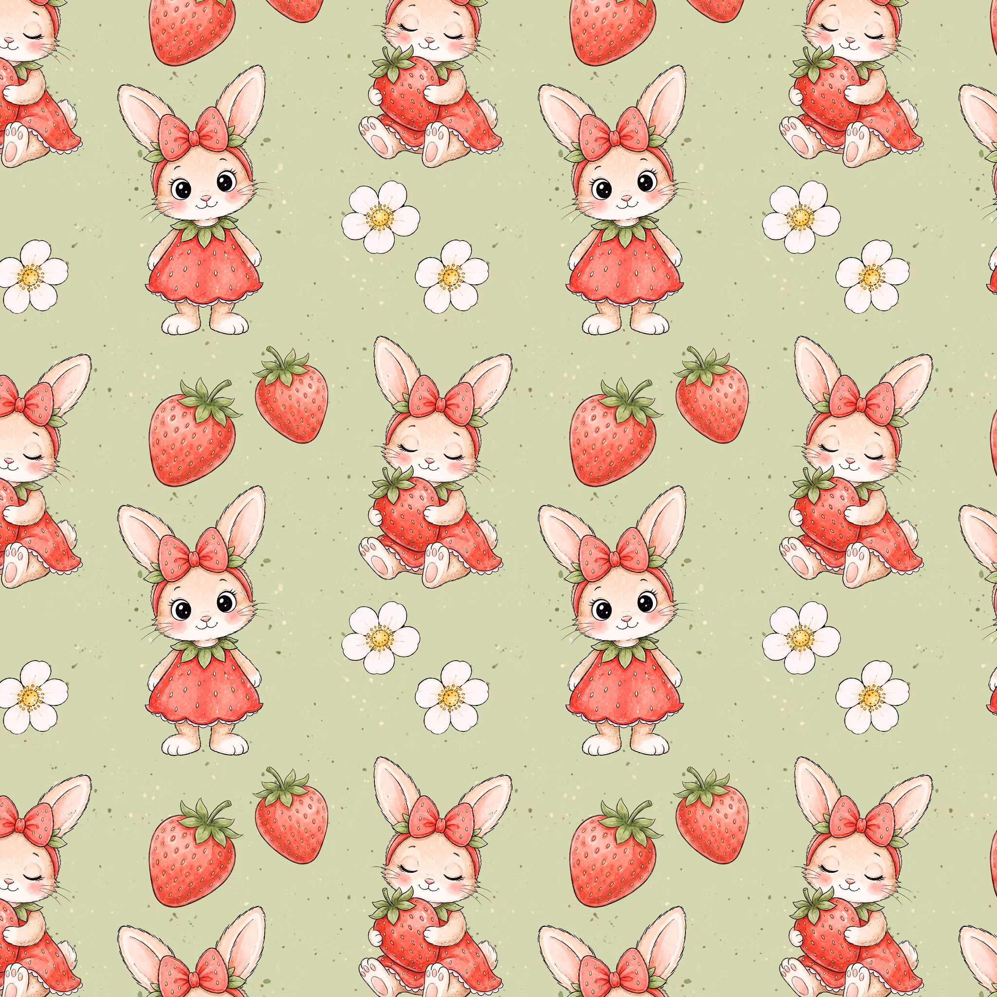 Strawberry bunny green jersey