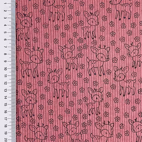 Little deer old pink kordfløyel