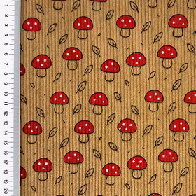 Little mushrooms taupe kordfløyel