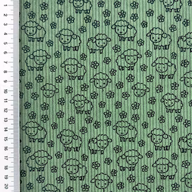 Little sheep old green kordfløyel