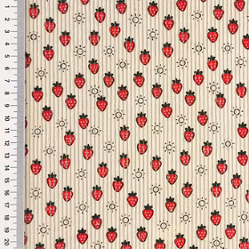 Strawberries light sand kordfløyel