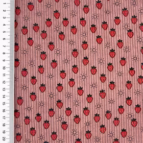 Strawberries old pink kordfløyel