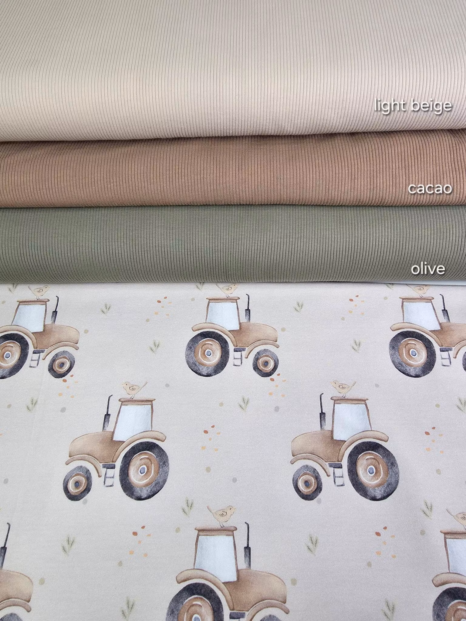 Traktor brun/beige jersey