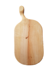 Unik homogen svängd björkskärbräda med handtag 54x26 cm