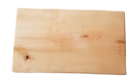 Naturlig skärbräda i björk med avfasade kortsidor 46x27 cm