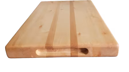 Klassisk stavlimmad skärbräda med urfrästa handtag 48x29cm