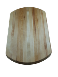 Stavlimmad björkskärbräda med svängda kortsidor 40x25 cm