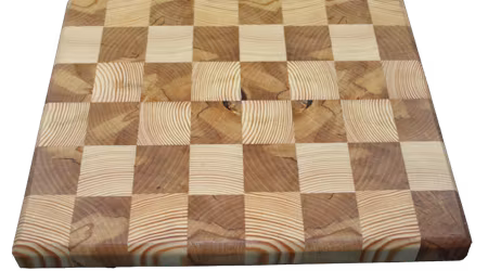 Rutig skärbräda i ändträ av björk/furu 32x27 cm