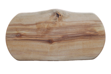 Stor skärbräda med naturliga kanter och svängda kortsidor 49x23 cm
