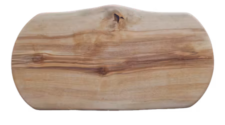 Stor skärbräda med naturliga kanter och svängda kortsidor 49x23 cm