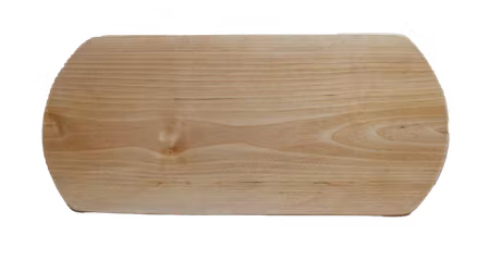Björkskärbräda med vinklade svängda kortsidor 44x20 cm
