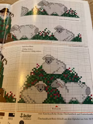 Broderihäfte med lantliga motiv.