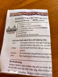 Minikit brickvävning från Spångmurs.