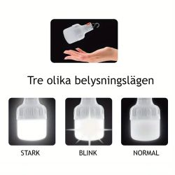 LED Campinglampa USB med Krok