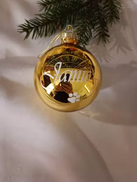 Julkula med namn 8cm glas