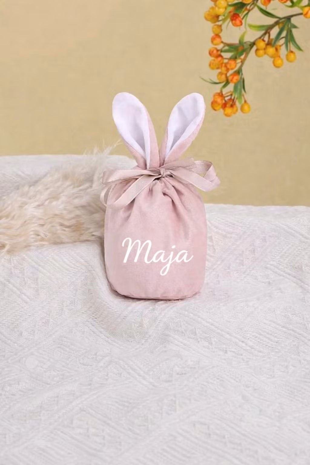 Påskpåse med namn rosa