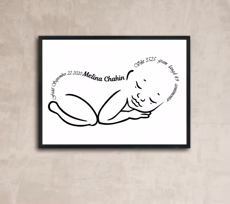 Födelseposter liggande bebis