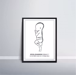 Födelseposter skala 1:1 50*70cm