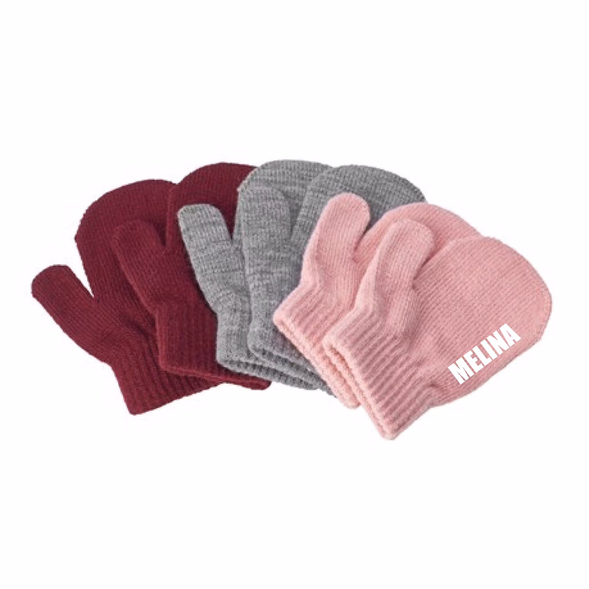 3 pack tumvantar med namn